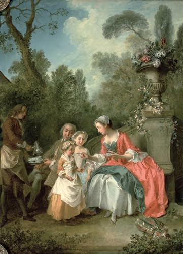 Paysage Toile Affiche pour un salon chaleureux inspire de Nicolas Lancret