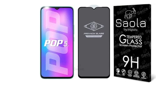 Image of Saola Ultra Privacy Tempered Glass For Tecno POP 5 LTE (PACK OF 1) with Free Installation Kit. Full screen Coverage. Free Replacement If Received Damaged - 6.52 inch