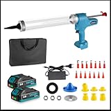 Yofidra Akku Kartuschenpresse, Akku-Kartuschenpistole mit 2 2.0Ah Akkus, 6-Gang, 5000N Schubkraft,...