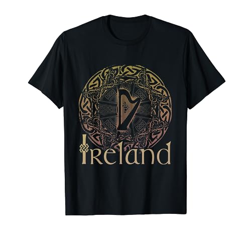 Orgullo irlandés gaélico Irlanda Forever Celtic arpa símbolo nudo Camiseta
