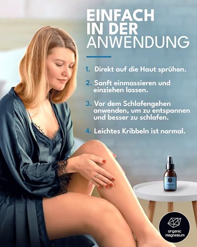 Ultra Pur MagnesiumÖl Spray 100ml - 100% Natürlich Reines Zechstein Öl von Organic Magnesium | Perfekt für Sport & Muskel entspannung | Flüssig MagnesiumChlorid Oil Konzentrat 5