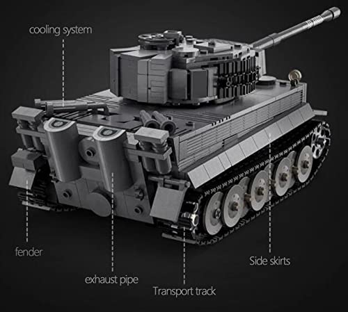 RC Panzer Modellbausätze 2,4 GHz RC World War II Classic Tiger Panzer Modell Set, 925 Stück Bausteine kompatibel mit… – Bild 6