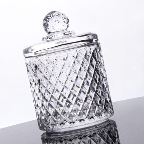 Deconox Lüx Kristal Büyük Cam Şekerlik & Cam Lokumluk, Kesme Cam Lüx Şekerlik 13cm*7.8cm - 06640