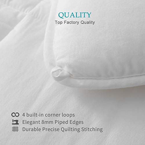 Oaken-Cat 100% Cotton Cover Down Alternative Comforter Queen - All Season Ultra-Soft Skin-Friendly Cloud Breathable Microfiber Comforter Duvet (88X88, White) #TOP6