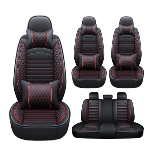 に適用 ホンダCR-V RW系 車用 シートカバー シートクッション 新型 5席 レザー 防水 防汚 滑り止め 耐磨耗 通気性 カーシートカバー 360度全包? 取付簡単 収納便利 四季通用 カー用品(黒赤,腰枕首)