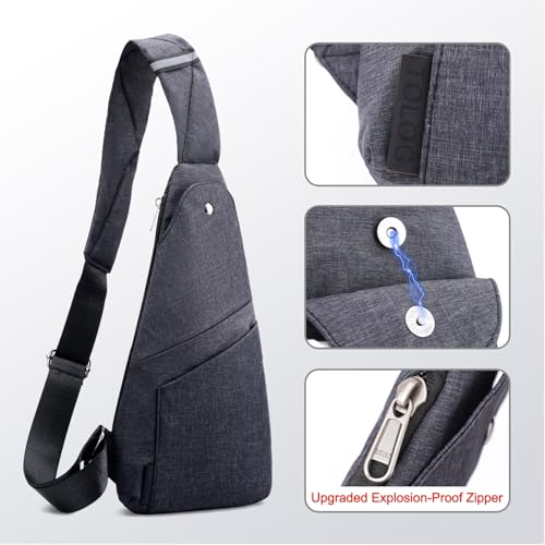Sling Bag Anti-Thief Crossbody Personal Pocket Bag Lightweight Chest Shoulder Backpack for Travel Hiking (Dark Grey) 6