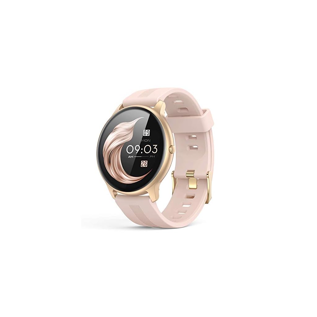 AGPTEK-Smart-Watch-for-Women-Smartwatch-for-Android-and-iOS-Phones-IP68-Waterproof-Activity-Tracker-with-Full-Touch-Color-Screen-Heart-Rate-Monitor-Pedometer-Sleep-Monitor-Pink