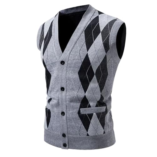Bollrllr Winter Men's Knitted Cardigan Vest Button Casual Fashion Warm Large Size Sweater Vest