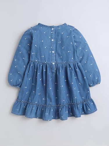 Image of Dresses for Kids Girls, Stylish Knee Length Once Piece Denim Frocks for Girls, Casual Dress for Summer & Special Occasion