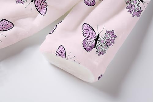 Image of Umeyda Girls Fleece Hooded Robes, Warm Printed Bath Robe for Kids Soft Fuzzy Bathrobe for Gifts