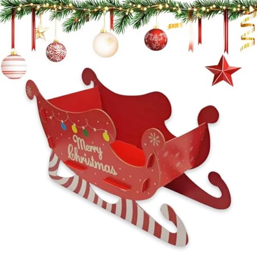 Santa’s Sleigh Gift Basket – Christmas Decorative Container, Festive Candy