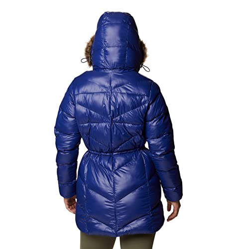 Blouson mi-long matelassé avec isolation thermique hiver couleur sapphire