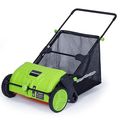 Pickup Pro 2 Leaf & Lawn Sweeper – Push Powered Garden Sweeper for Grass Clippings, Leaves &...