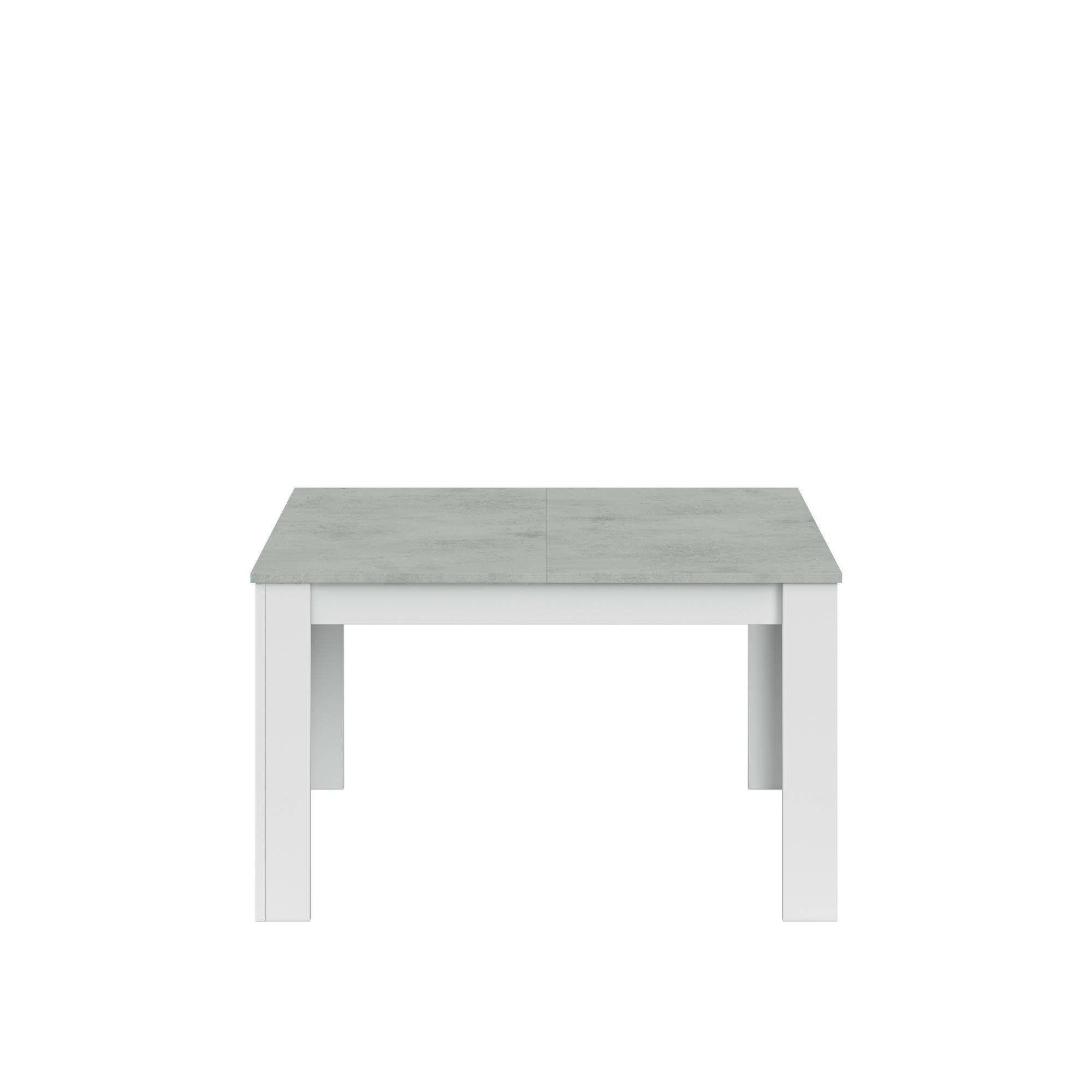 Dmora - Tavolo allungabile Midland, Consolle estensibile per sala da pranzo, Tavolo apribile da cucina con prolunga, 140/190x90h78 cm, Cemento e Bianco