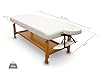 QUIRUMED Table de Massage Fixe en Bois pour Spa, Couleur Marron, lit de Massage, Simili Cuir, Hauteur réglable, tête Amovible, Plateau accoudoirs, revêtement Haute densité