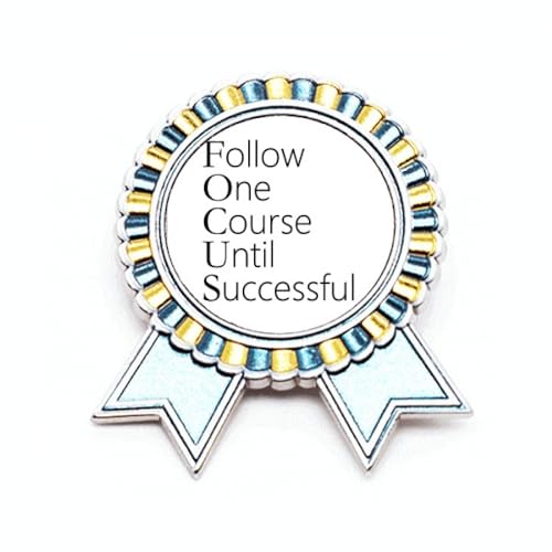 Broche avec inscription Follow Successful Citation métal résistant