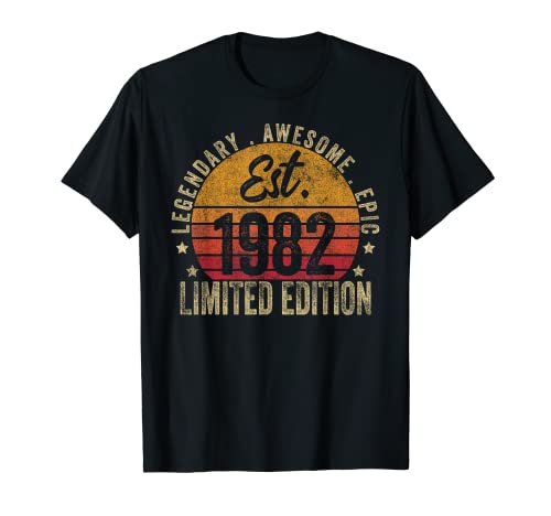 41st Birthday Vintage 41 Year Old Est 1982 Limited Edition T-Shirt