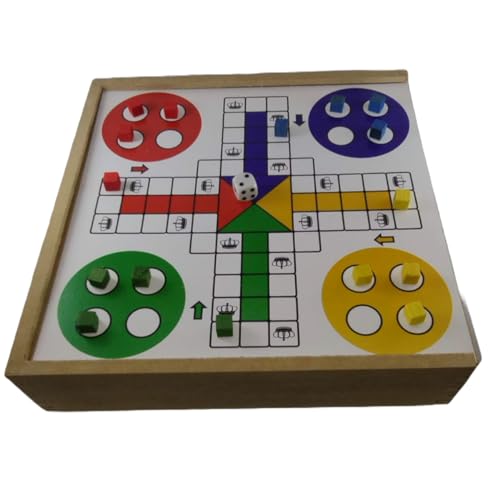 4 em 1 Jogos de Tabuleiro Damas, Ludo, Jogo Da Velha, Dominó (4 Jogos em 1 caixa)