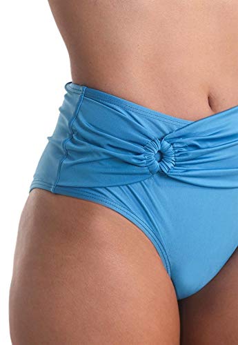 Calcinha Biquíni Avulso com Faixa Frontal Orquídea - Azul Claro - P