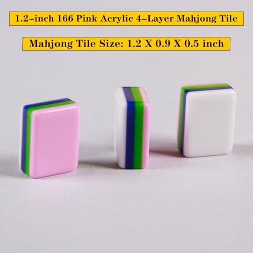 Set Pink Blank Mahjong Tiles 166 piezas acrílico miniatura 3