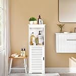 YIGANG Waterproof Bathroom Floor Cabinet,Standing Bathroom Storage Unit,Multi-Purpose Bathroom Furniture Cabinets with Door and Shelf,Suitable for Bathroom,Living Room,Corridor,Bedroom,White - Image 2