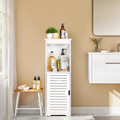 YIGANG-Waterproof-Bathroom-CabinetsWhite-Bathroom-Storage-Shelf-Organizer-Cupboard-with-Daily-use-Layer-and-1-Cupboard-Door-XX YIGANG Waterproof Bathroom CabinetsWhite Bathroom Storage Shelf Organizer Cupboard with Daily use Layer and 1 Cupboard Door XX