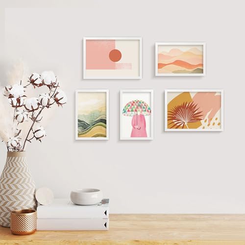 Image of LaVie Home 5x7 Picture Frame White Set of 10, Display 4x6 with Mat or 5 x 7 Without Mat Picture, Photo Frame Collage for Wall Gallery or Table Deco, Hanging or Tabletop Display