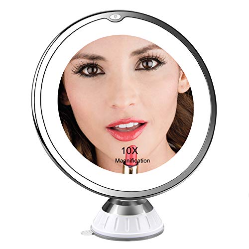 10X Magnifying Makeup Mirror - 360 ° Rotation Vanity Mirror Suction Cup Cosmetic Magnification Mirrors for Bathroom, Traveling
