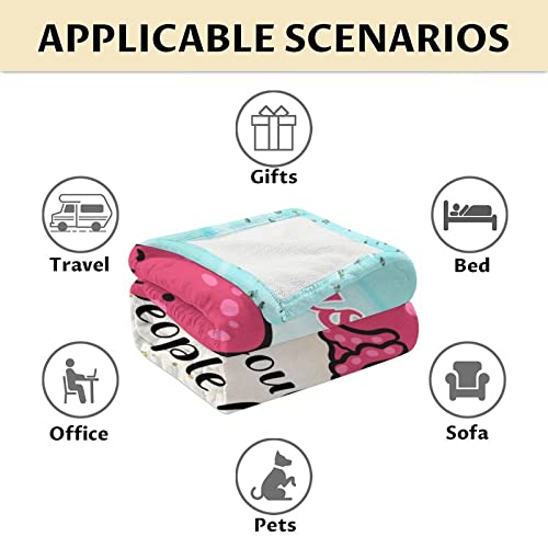 Mercuryelf Octopus Throw Blanket - Soft, Fuzzy & Warm - 40x50 Inches Flannel Blankets for Travel, Office - Cute Throws Gift for Girls, Boys