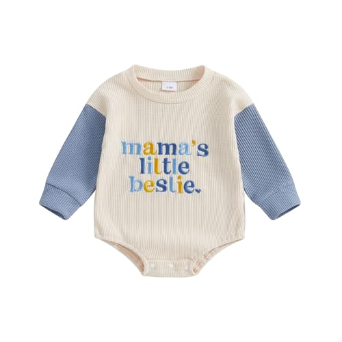Image of BeQeuewll Fall Toddler Baby Boy Girl Clothes Sister Brother Matching Outfit Letter Print Long Sleeve Sweatshirt Bubble Romper