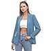 Womens Casual Blazers Open Front Long Sleeve Fashion Suit Jacket Work Office Suit 2025 Spring Fall Trendy Light Blue L