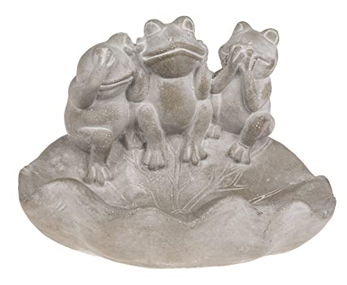 Klassische Vogeltränke aus Zement Tränke Vogelbad Vogelbecken Frostsicher für Garten und Balkon Frösche