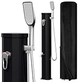 Peviasot Solardusche 20L Niedrige Solar Gartendusche warmes Wasser Bis Zu 60°C Ohne Stromanschluss Pooldusche Camping mit Handbrause und schwenkbarem Regenduschkopf inkl. Montagematerial Schutzhülle