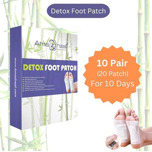 Image of AMAZHEAL Premium Detox Foot patches, Cleansing Toxin Remover Foot Pad, Stress Relief Sleep Patch, For Men And Women, 20 Count. (Pack Of 2)