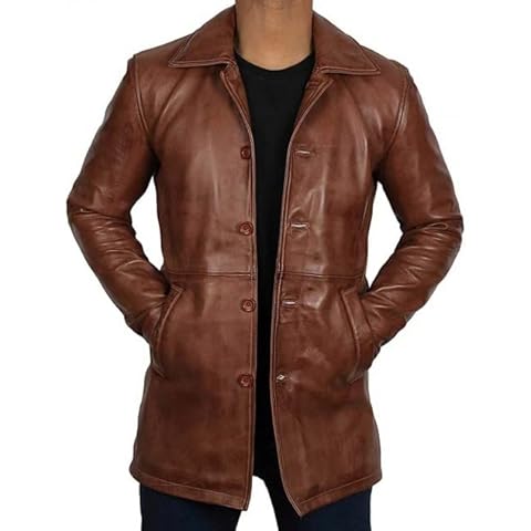 Supernatural Vintage Brown Leather Coat for Men Cover