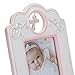 DEMDACO Baby's Baptism 6.75 x 9.75 Inch Porcelain Picture Frame, Pink