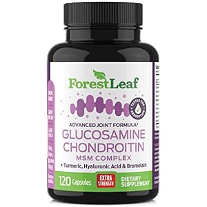 Forest Leaf – Glucosamine & Chondroitin with MSM Complex, Turmeric, Hyaluronic Acid and Bromelain – 120 Capsules…