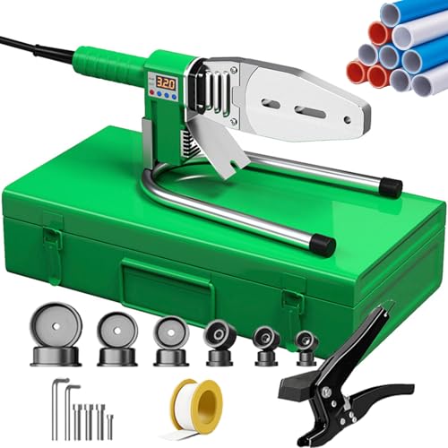 Kit saldatore in plastica, attrezzatura per saldatura di tubi, per negozi idraulici, con più teste di matrice/forbici, per riparazione tubi PPR/PE/PB