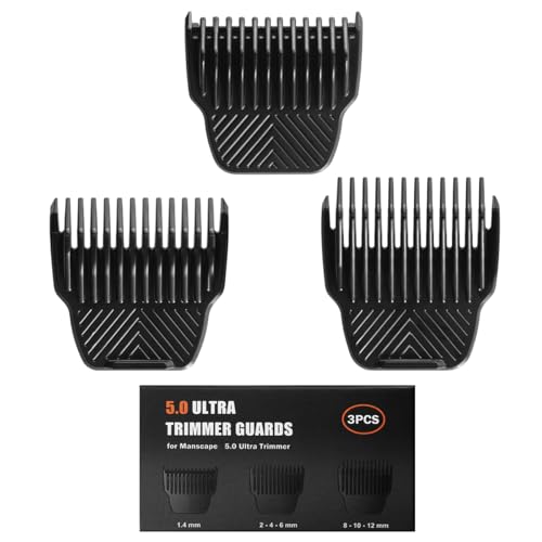 3 Professional Trimmer Guards for Manscaped The Lawn Mower 5.0 Ultra - 7 Cutting Lengths from 1/18"-1/2" Fit for Manscaped Lawn Mower 5.0 Trimmer Replacement Guards