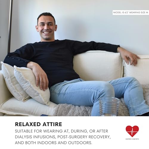 Inspired Comforts Unisex Post-Surgery/Dialysis Shirt | Full Tearaway Design with Easy-Open Shoulder, Arm & Side Snaps4