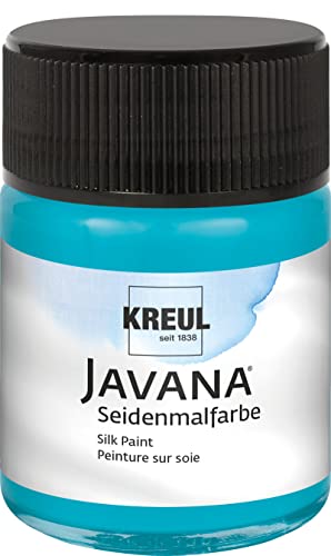 Kreul Javana Seidenmalfarbe 50 ml Lichtecht Wasserbasis Mischbar Ganzjährig Seidenmalerei Textilfarbe Stoffmalerei Kreativfarbe Türkis