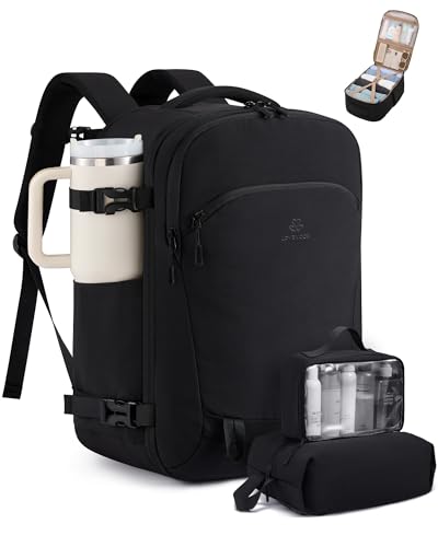 LOVEVOOK 40L Travel Backpack for Women, Airline Approved Carry On Backpack with 2 Packing Cubes,...