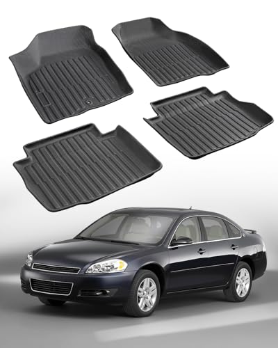 Car Floor Mats for Chevy Impala: 2006-2013 Accessories, Custom Fit Liners for Chevrolet Impala Limited 2014-2016 & for Pontiac Grand Prix 2007-2008, All Weather Rubber Carpets 2009 2010 2011 2012 2015