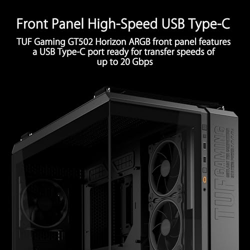 Image of ASUS TUF Gaming GT502 Horizon ARGB White Edition: Dual-Chamber PC Case, Panoramic Design, 4 Pre-Installed ARGB Fans, 360mm Radiator Support