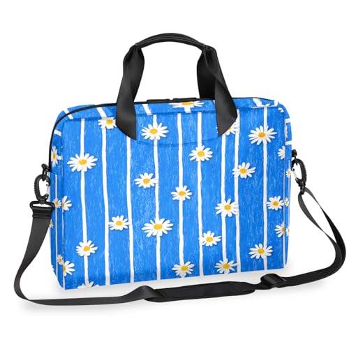 Maletín para portátil 15.6 - 16 pulg azul con diseño de margaritas miniatura 1