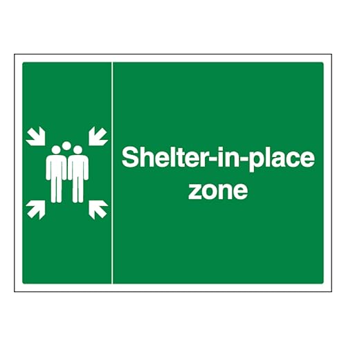 Panneau de sécurité Shelter-In-Place Zone visible dans le noir complet