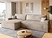 Produktbild BROMARKT Sofa mit Schlaffunktion Couch L Cordstoff Sofa Bettkasten Schlafsofa für Wohnzimmer Ecksofa freistehend Adi XL Relaxsofa 3 sitzer 272x143x85 cm Beige