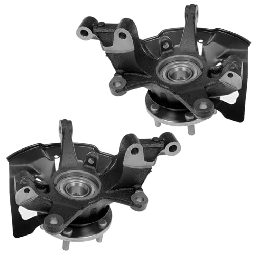 Image of Detroit Axle - Front 2pc Steering Knuckles for 07-15 Mazda CX-9, 07-12 CX-7, 2 Steering Knuckles & Wheel Bearing Hubs Assembly 2007 2008 2009 2010 2011 2012 2013 2014 2015 Replacement