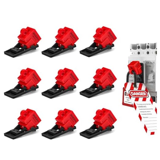 BOZZYS Clip-On Circuit Breaker Lockout 9-Pack | No-Tool Loto Locks Fits Handles Up to 0.63″ | OSHA Compliant for Quick & Safe Electrical Lock Out Tag Out Kit