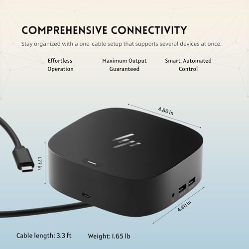 Image of HP 5TW10AA 120W Docking Station for Laptop Dual Monitor USB-C G5 Dock with HDMI, DisplayPort, USB-C Cables (NEW)